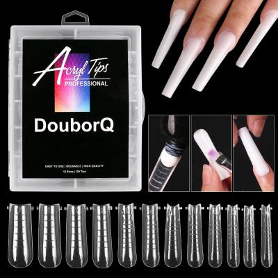 China 120Pcs Design Acrylic Nail Tips Mold With Scale For Extension Poly Nail Gel Quick Building Tools Full Cover Clear Fake Nails Model for sale