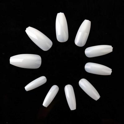 China 500pcs/Bag French Medium Ballerina Nails Full Cover Acrylic Extension Nails For Women Coffin Nail Tips for sale