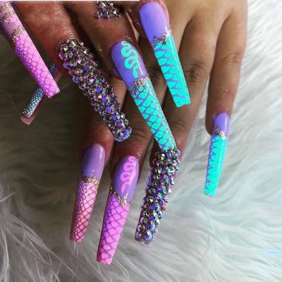 China 3d Nail Art DIY Decoration 4packs Print Nail Stickers - 4 Leaves Neon Neon Party Nail Sticker /Snake Print Nail Decals for sale