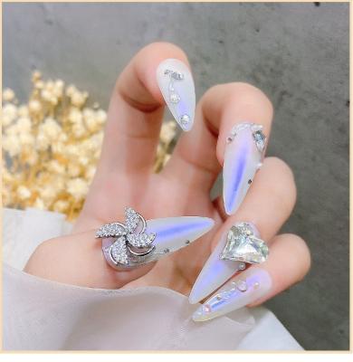 China Finger Nail Art Double-Layer Windmill Windmill Nail Decor Jewelry Metal Zircon 3d Decoration 3d Nail Art Super Luxury Instant Spinning Nail Art for sale