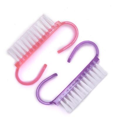 China NAIL 3 Color Acrylic Nail Brushes Tool Kit Manicure Pedicure Soft Folder Remove Dust Low Angle Scrub Nali Cleaning Plastic Brushes for sale