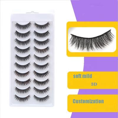 China Wholesale 10Pairs/Set Long Eyelashes Eyelash 3D Mink Lashes Natural Eyelashes Dramatic Natural Fake False Eyelashes for sale