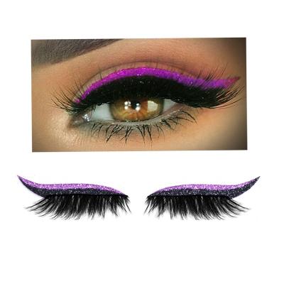 China Criss-Cross 4 Pairs Glitter Self Adhesive Waterproof Makeup Eyeliner Sticker Reusable Eyeshadow Stickers for sale