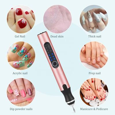 China Rechargeable Portable Electric Drill Bit Set Usb Mini Remove Polish Wireless Nail Polisher Manicure Care Nail Drill Machine for sale