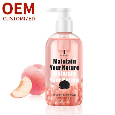 China VC Pearl Milk Tea Whitening With Fragrance Shower Gel Moisturizing White Peach Nicotinamide Honey Peach Shower Milk for sale