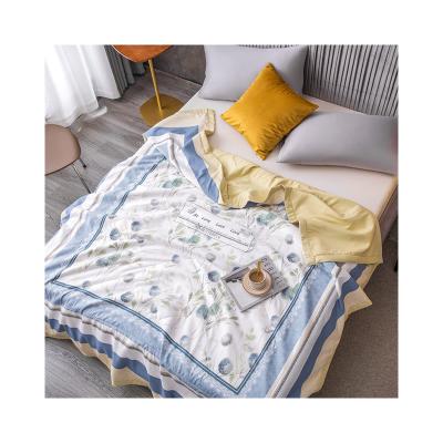 China 2021 Summer Hot Selling Latex Gift Blanket Customized Dust Mite Cool Comforter Anti Air Conditioning Washable Blanket for sale