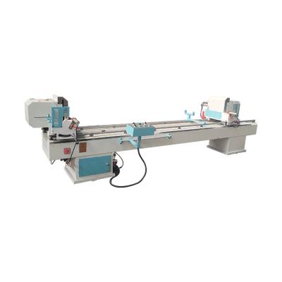 China building material shops high precision pvc upvc profile window door head double miter cut saw machine for sale