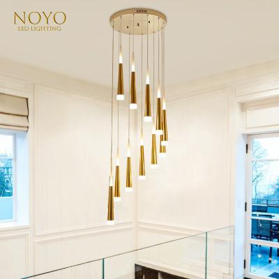 China Modern Multi Spiral Metal Living Room Contemporary Chandelier Lighting Fixtures for sale