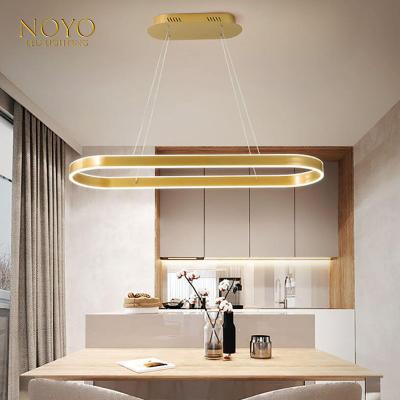 China Chandeliers Modern Rectangular Metal Dining Room Curves Modern Pendant Lighting for sale