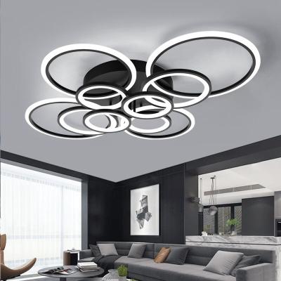 China Modern Multi Circle Futuristic Flush Mount Ceiling Light With 6 LED Light for sale