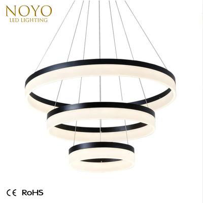 China Contemporary Modern Ring Chandelier Lighting Led Chandelier Led Circle Ring Pendant Light Decorative Hanging Design Round 3 Large zu verkaufen