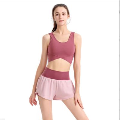 China Wholesale Breathable Short Dry Gear Clothing Fitness Clothing Yoga Clothing Female Short Twisting Running Suit for sale