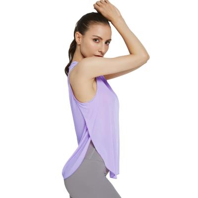 China 2022 Custom New Arrival Exercise Gym Sport Yoga Workout Yoga Fitness Smooth Tank Top Women Breathable Loose Vest Blouse for sale