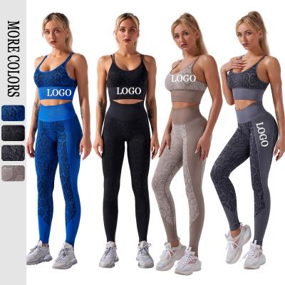 China 2021 Snake Print Breathable Workout Clothes Seamless Sports Gym Wear Legging Fitness Bra Sports Yoga Set for sale