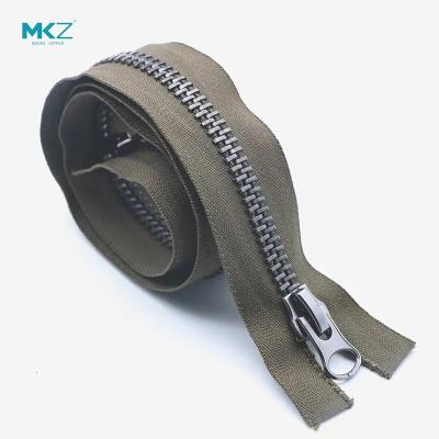 China MKZ Manufacturer Supply Customization Viable Metal Zipper With Fine Teeth Separator Two Way Zipper for sale