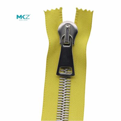 China MKZ Manufacturer Supply Custom Zipper 10#12#15#Corn Teeth Sub-platinum Viable Metal Zipper for sale