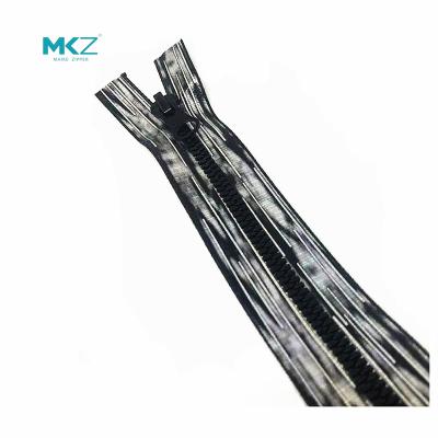 China MKZ Sports Zipper Factory Supply Long Chain Waterproof Open End TPU Airtight Plastic Zipper for Sport Wear and Coats for sale