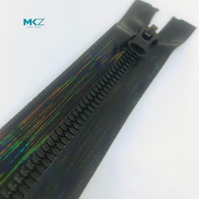 China MKZ Viable Wholesale High Quality Resin Zipper Open End Plastic Zipper For Clothing for sale