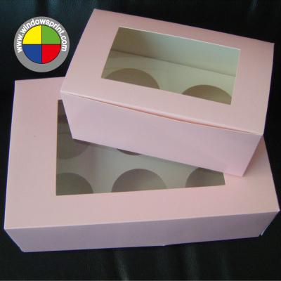 China Wholesale recyclable sweet pink cupcake box, cupcake box packaging for sale