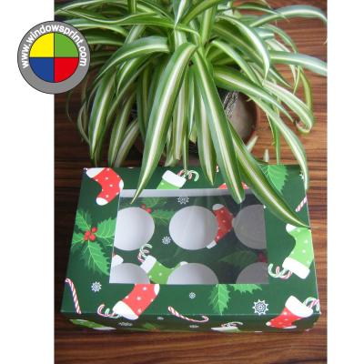 China Recyclable Christmas Cupcake Boxes / Cupcake Boxes For Christmas for sale