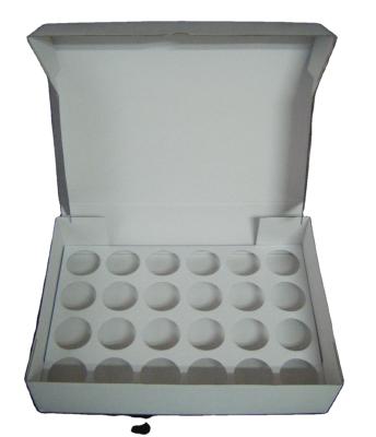 China Standard 24 Recyclable Corrugated Cupcake Box , 24 Cups Cake Box for sale