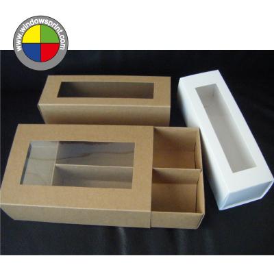 China Recyclable Windowed Kraft Paper Drawer Box for sale