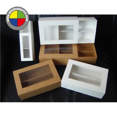 China Recyclable paper macaroons box with clear window for sale