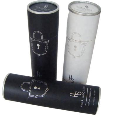 China Recyclable luxury round hair extension paper box, gift tube box, cylinder gift box for sale