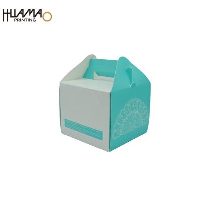 China Disposable Custom Food Grade Take Out Cupcake Dessert Pastry Box Eco-Friendly Cardboard Bakery Paper Packing Flat Folding Cake Box for sale