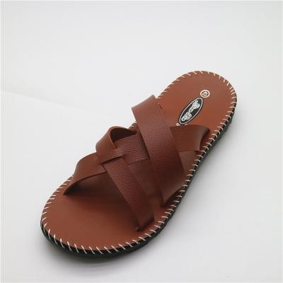 China Outdoor PU Bandage Leather Men Flip Flops Sandal For Men Sandals And Slipper Leather Men for sale