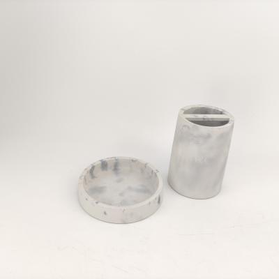 China Sustainable Resin Marble Effect Home Decor Bathroom Accessories Set for sale