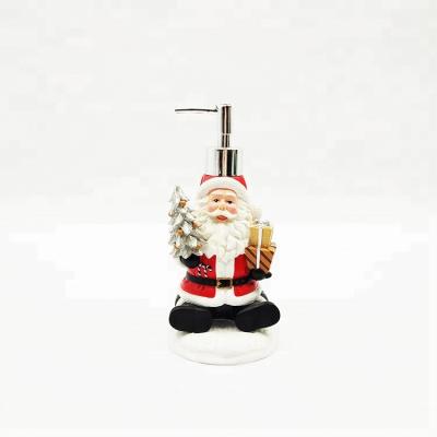 China Sustainable Christmas Series Bathroom Set Resin Soap Dispenser Santa Lotion Novelty Dispenser for sale