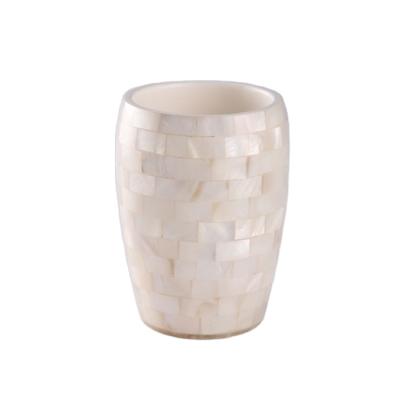 China Sustainable Pearly Polyresin Wash Bathroom Accessory Tumbler Cups for sale