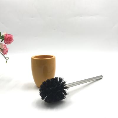 China Modern Ceramic Bathroom Sets Luxury Round Toilet Brush Set Bathroom Toilet Brush Holder for sale