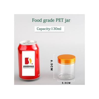 China Food direct wholesale 130ML plastic cover small and exquisite can be customized transparent jar for sale