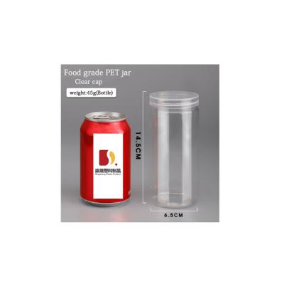 China 430ml Food Clear Food Grade Plastic Food Packaging Jar With Lid For Plastic Candy Jar Drink Can for sale