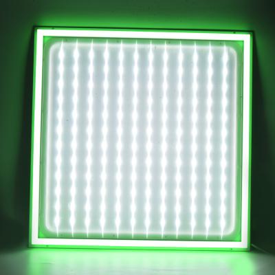 China Ultra Thin Home Office Triac 2.4G Dimmable 24v DC RGB Recessed Two Color LED Ceiling Light Panel for sale