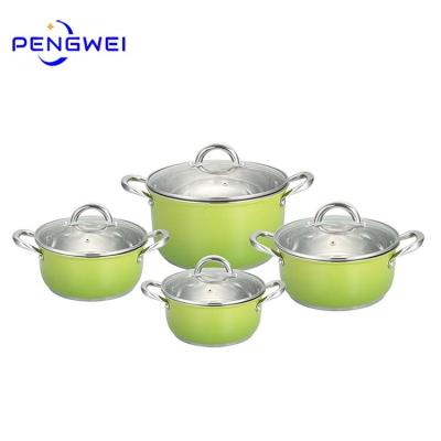 China Factory Sustainable Supplier Cooking Low Price Outside Color Coating Hot Pot for sale