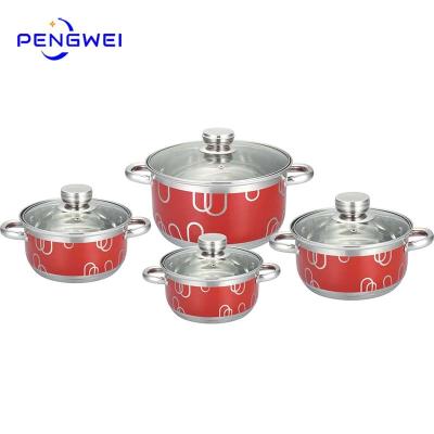 China Sustainable Double Handle Cooking Pot Stainless Steel Cookware Set From China Manufacturer for sale