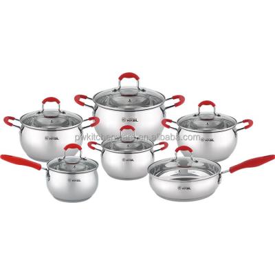 China Stainless Steel Sustainable Kitchenware Cheap Houseware Kitchen Pots Non Stick Cookware Sets for sale