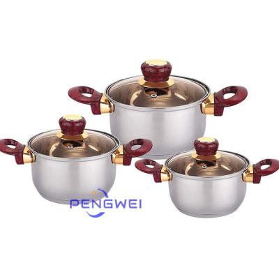 China Sustainable Pengwei Kitchen Gadgets Cookware Set Customized Color Bakelite Handle for sale