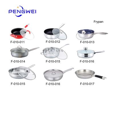 China Viable High Quality Kitchen Cookware Nonstick Stainless Steel Frying Pan Frying Pan With Glass Lid for sale