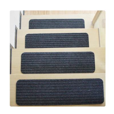 China Washable Lined Stair Treads Carpet Non Skid Anti Slip Resistant Stair Cover Self Stick Stair Mat PVC Backed 8