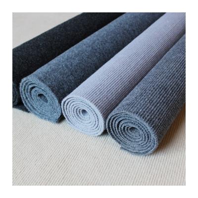 China Washable Commercial Non Woven Felt Show Rib Needle Punch Carpet Gray Color for sale