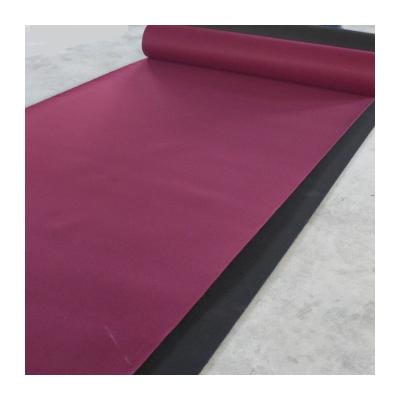 China Washable Outdoor Cover For Hallway Show Velvet Carpet Roll Wine Red Color To Wedding 7mm Thick for sale