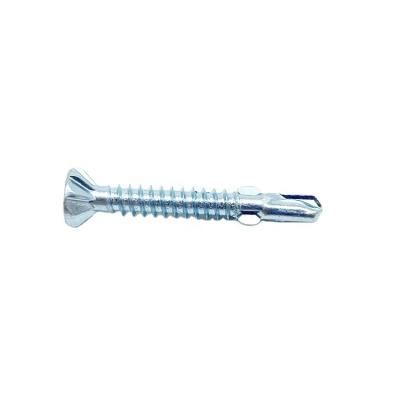 China Special Customization Flat Phillips Countersunk Head Galvanized with Ribs and Wing Self-Drilling Screws for High Density Board for sale