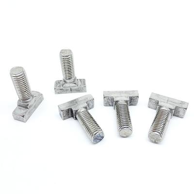 China Industry Stainless Steel M6 M8 M10 Din186 T Head Square Neck Bolts For Aluminum Profile for sale