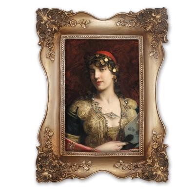 China Antique Baroque Bronze Resin Poster Frame Vintage Photo Frame With Floral Design Wall And Embossed Table Decor for sale