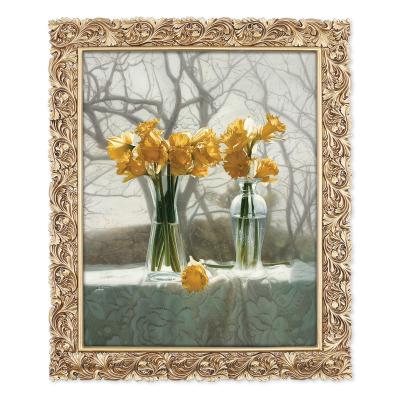 China Wholesale Antique Gold Decoration 8x10 Inch Wall Picture Frame Resin Picture Frame Vintage / Antique Art For Home Decor for sale