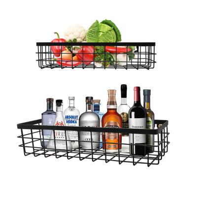 China Viable Hot Sale Multifunctional Metal Storage Rack Wire Racks Kitchen Spice Jar Rack Wall Mounted Set for sale